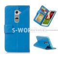Kožený obal LG G2 D802 - Wallet Stand - modrá