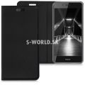 Kožený obal Huawei Nova Smart - Flip Cover - čierna