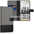 Kožený obal Lenovo Phab2 Plus - Wallet Canvas - šedá