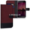 Kožený obal Samsung Galaxy Xcover 4 - Wallet Canvas - červená