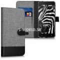 Kožený obal Asus Zenfone 4 Pro (ZS551KL) - Wallet Canvas - šedá