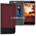 Kožený obal Huawei P10 Lite - Flip Duo - červeno-čierna