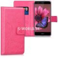 Kožený obal Huawei P10 Lite - Wallet Butterfly ružová