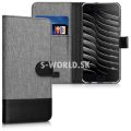 Kožený obal Asus Zenfone 4 (ZE554KL) - Wallet Canvas - šedá