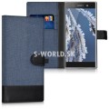Kožený obal Sony Xperia XA1 Ultra - Wallet Canvas - modrá