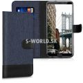 Kožený obal Huawei Mate 10 Lite - Wallet Canvas - modrá