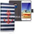 Kožený obal Huawei Y6 (2017) - Wallet Marine Design