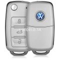 Silikónový obal na autokľúč Volkswagen (3-tlačidlový) - strieborná
