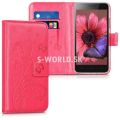Kožený obal Lenovo Vibe C2 - Wallet Butterfly ružová