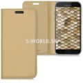 Kožený obal Samsung Galaxy A3 (2017) - Flip Cover - zlatá