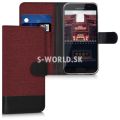 Kožený obal Samsung Galaxy A3 (2017) - Wallet Canvas - červená