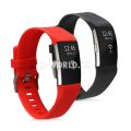 Silikónový remienok Fitbit Charge 2 - sada 2ks (červená,čierna)
