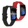 Silikónový remienok Samsung Gear Fit2 - sada 2ks (čierna, červená)