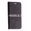 Puzdro pre Huawei P10 Lite - Vennus Book Metal - čierna
