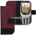 Kožený obal Nokia 3310 (2017) - Wallet Canvas - červená