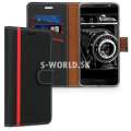 Koženkový obal Motorola Moto G6 - Wallet Stripe - čierna
