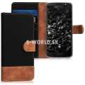 Puzdro pre Motorola Moto G6 - Wallet Canvas - čierno-hnedá