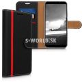 Koženkový obal Xiaomi Mi A2 Lite - Wallet Stripe - čierna