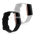 Silikónový remienok Fitbit Charge 3 - sada 2ks (čierna,biela)
