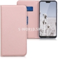 Koženkový obal Huawei P20 Lite - Flip Cover - zlato-ružová