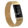Kovový remienok Fitbit Charge 3 - Magnetic - zlatá