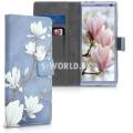 Koženkový obal Sony Xperia 10 - Wallet Magnolia Design
