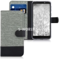 Puzdro pre Motorola Moto G6 Play / Moto E5 - Wallet Canvas - šedá