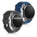 Silikónový remienok (šírka 22mm) – sada 2ks (čierna,modrá) – Huawei Watch GT / GT2 / S.Watch 46mm