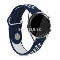 Silikónový remienok (šírka 22mm) – Tip – modro-biela – Samsung Gear S3 / Watch 46mm / Huawei Watch G