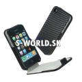 Kožený obal iPhone 4 - Carbon Flip čierna