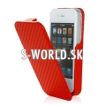 Kožený obal iPhone 4 - Weave červená
