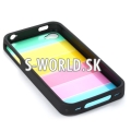 Silikónový obal iPhone 4 - Rainbow – čierna