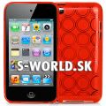 Silikónový obal iPod Touch 4G - Circles - červená