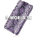Kožený obal iPhone 4 - Snake Skin fialová