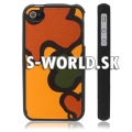 Zadný kryt iPhone 4 - Camouflage - oranžová