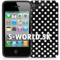 Zadný kryt iPhone 4 - Polka Small Dots - čierna