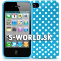 Zadný kryt iPhone 4 - Polka Small Dots - modrá