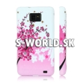 Silikónový obal Samsung Galaxy S II - Flowers ružová 