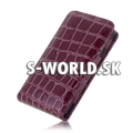Kožený obal Samsung Galaxy S II - Croco fialová