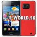Zadný kryt Samsung Galaxy S II - s textúrou kože červený