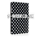 Kožený obal Samsung Galaxy Tab 10.1 - Polka Dots čierna