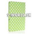 Kožený obal Samsung Galaxy Tab 10.1 - Polka Dots zelená