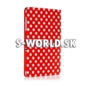 Kožený obal Samsung Galaxy Tab 10.1 - Polka Dots červená
