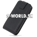 Kožený obal HTC Desire S - Carbon Flip čierna