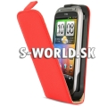 Kožený obal HTC Desire S - Flip červená