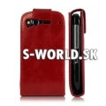 Kožený obal HTC Desire S - Luxury Flip červená