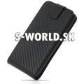 Kožený obal Samsung Galaxy S II - Carbon Flip čierna
