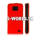 Kožený obal Samsung Galaxy S II - Textured Flip červená