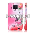 Silikónový obal Samsung Galaxy S II - Butterfly Floral ružová