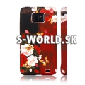 Silikónový obal Samsung Galaxy S II - Butterfly Floral tmavo-červená